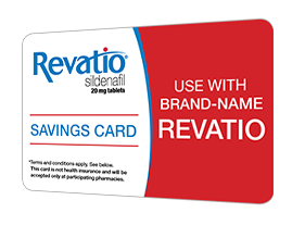 REVATIO® sildenafil 20 mg tablets savings card